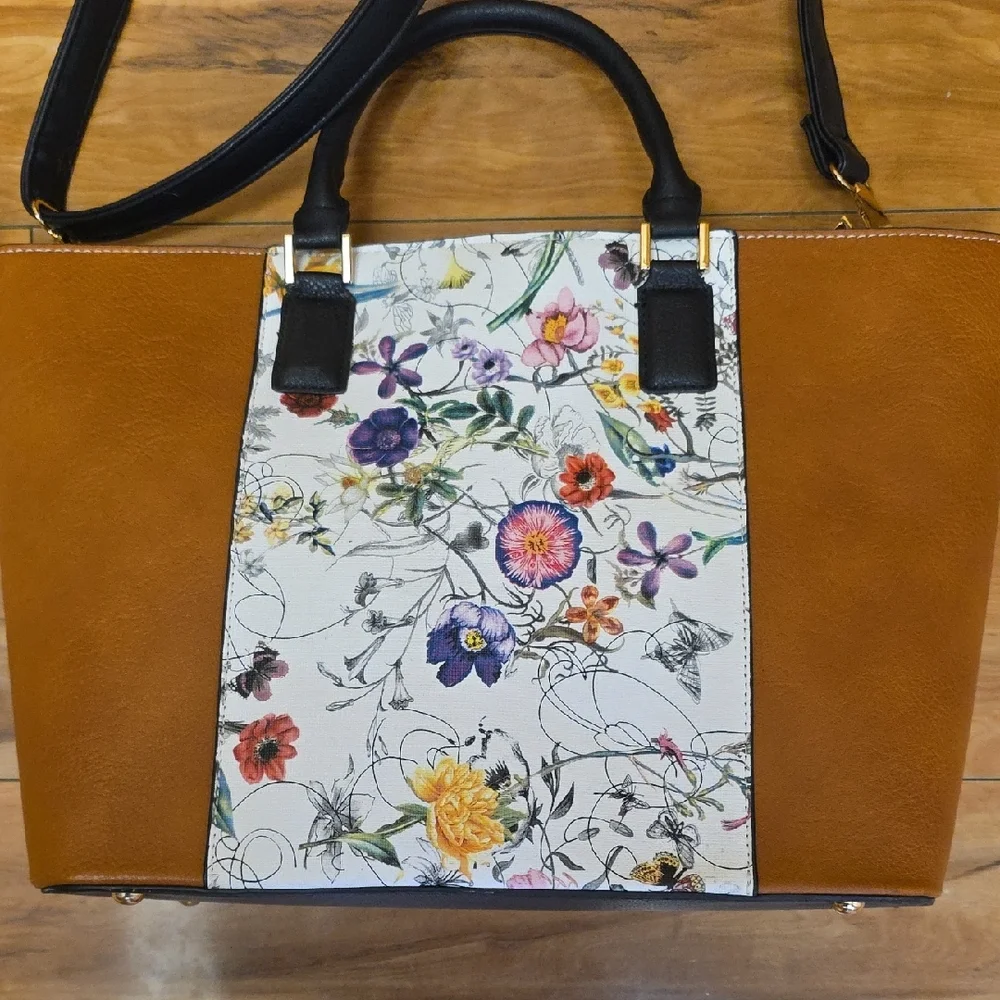 Marco Floral Brown and Black Women's Tote Bag